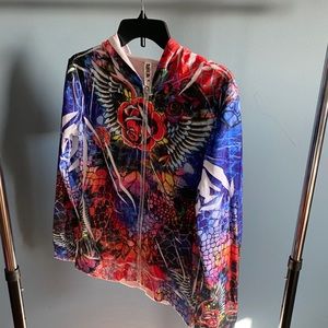 y2k tattoo zip up hoodie